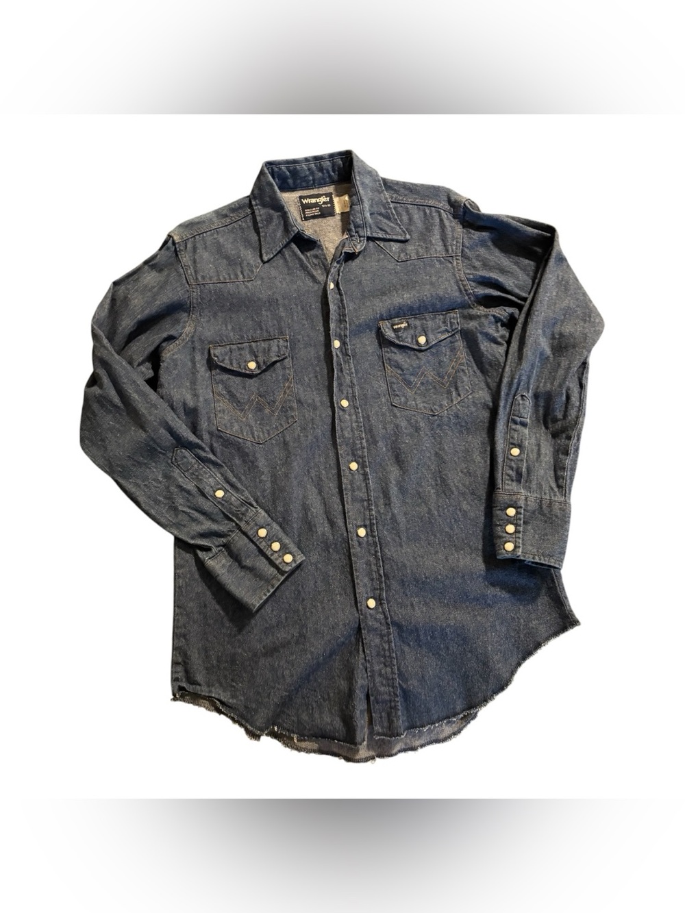 Wrangler Men's Indigo Denim Western Button-Down Shirt